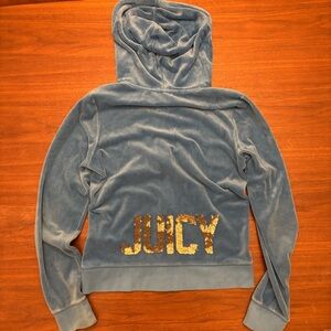 Juicy Couture Blue Hoodie with Gold Accents